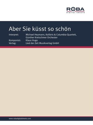 cover image of Aber Sie küsst so schön
